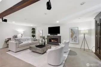 Entertaining room on the lower level with the radiant heated floors