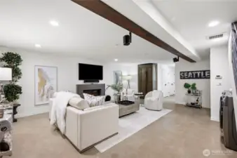 Entertaining room on the lower level with the radiant heated floors
