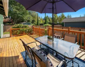 Newly constructed deck designed with entertaining in mind!