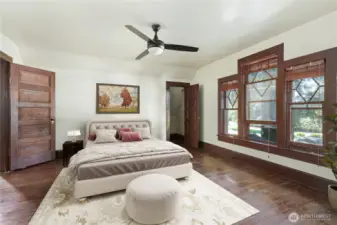 Primary Bedroom - Original Charming Millwork & Windows