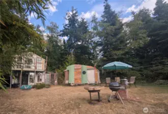 Kitchen on left the other structure is used for storage
