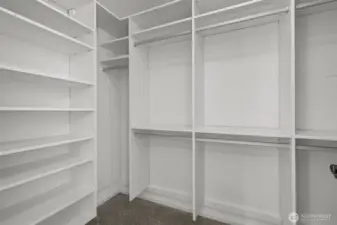 Primary Bedroom Walk-in Closet with Built-in Shelves