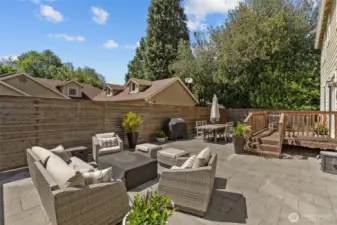 Large Patio Area Perfect for Entertaining. Low Maintenance Backyard