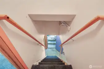 Stairs to Laundry & Shop