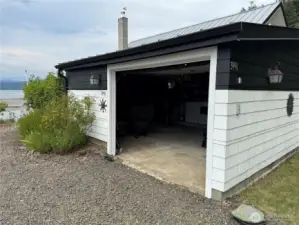 Garage door entrance with personal access code entry system.