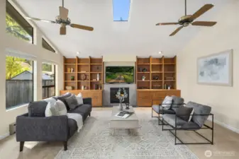 Lower level has a big rec room, large bonus room with vaulted ceilings, 3/4 bath, and large laundry room with tons of cabinet storage.