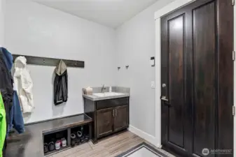 Mud room off of the garage.