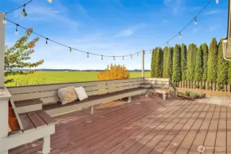 The new back deck is large...great for indoor-outdoor living