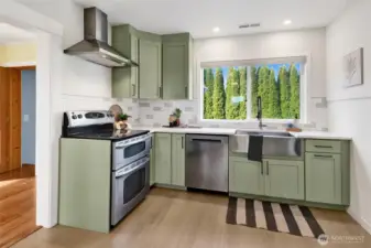 The beautiful kitchen was just updated last year