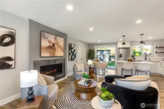 Seamless flow into the modern kitchen—perfect for entertaining.