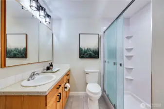 Full bath freshly remodeled.