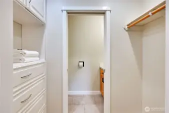 Closet in primary suite.
