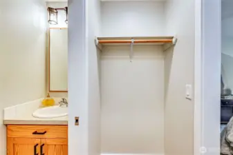 Primary closet - and half bath.