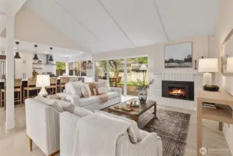 Vaulted Ceilings In Living, Kitchen & Dining