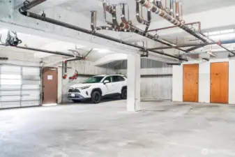 Easy to maneuver in the parking garage, storage closet included