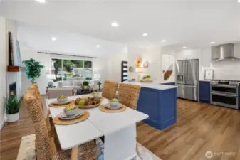 Gorgeous GE Cafe double oven and French door refrigerator.