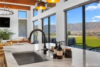Enjoy those beautiful views right from your kitchen sink. ALL water faucets are filtered.