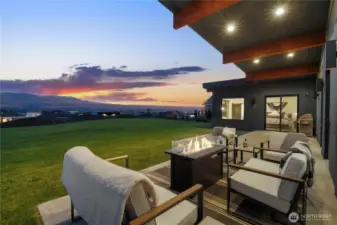 Covered back porch to enjoy those incredible sunsets.