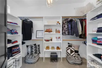 HUGE primary walk in closet.