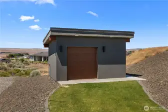 Detached storage shed.