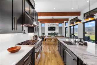 Kitchen with premium Kitchen Aid stainless steel appliances.