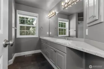 Main bath upstairs for the secondary bedrooms