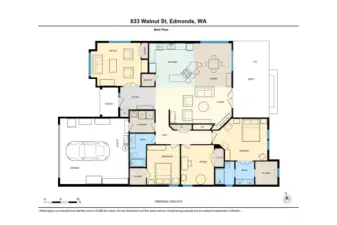 Functional and flowing one level floorplan. Large spaces and wide hallways!