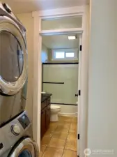 Unit 140 ss stack front load w/d and full bathroom