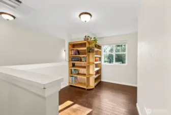 Landing at the top of the stairs makes a great office or additional living space.