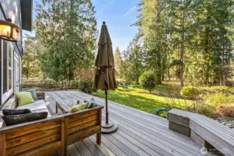 Back Deck overlooks serene backyard