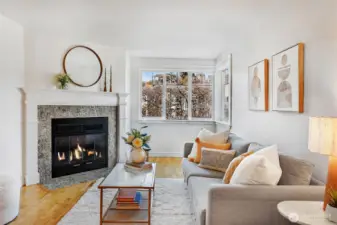 Relax to the crackling wood-burning fireplace or hang out to watch Kraken games!