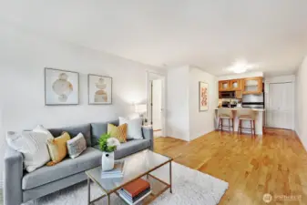 Wood floors flow throughout the living areas that seem larger than the square footage suggests!