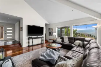 Living Room with soaring ceilings