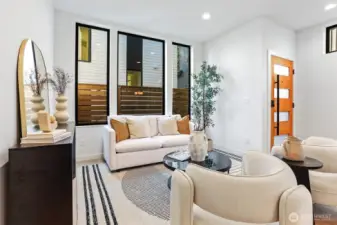 Cozy Living Room with Oversized Windows, Privacy Fence