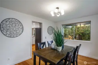 Dining room off the living room and kitchen