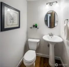 Powder room on the main level.