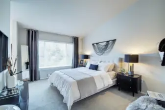Primary Suite with vaulted ceiling.