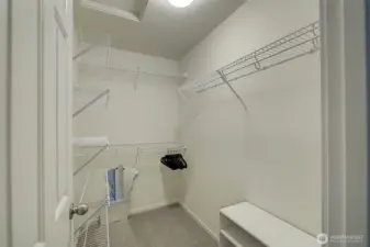 Primary Suite walk-in closet.