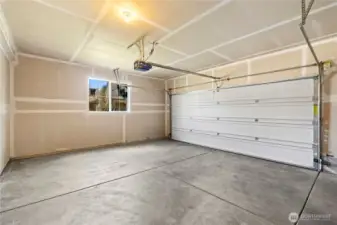 True 2-car garage with more space for storage.