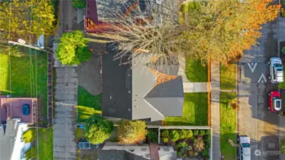 Here is view from the sky of your next home in front and back.  There is good sized alley in back of home to acces