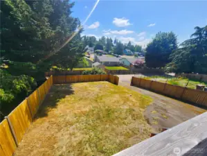Fenced backyard