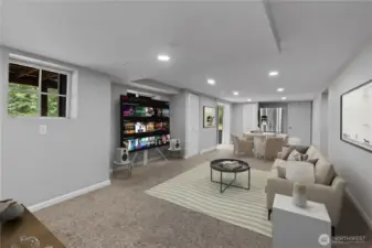 Lower Floor Living space #2  This room is virtually staged
