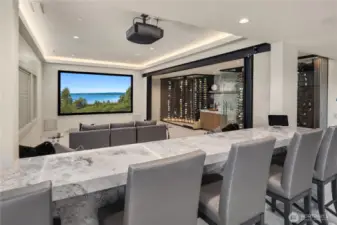 Gather everyone around to watch your favorite movie in the theatre room
