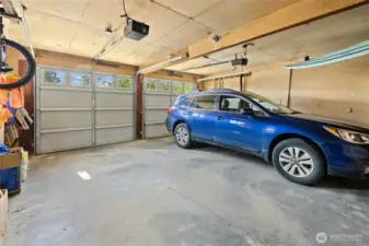 Oversized 2 car garage.