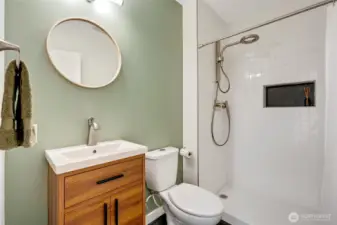 Main Floor - 3/4 Bath newly renovated in 2019.