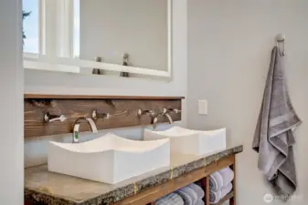 2nd Floor - Primary Suite Bath with Custom Counter tops.