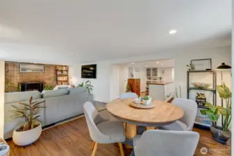 Lower level Dining and Living Room Area. This private residence is perfect for multi-generational living!