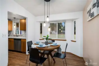 Dining flows into the kitchen!