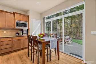 Large sliding door with abundance of natural lighting