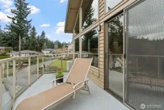 A sliding glass door from the great room to the deck.